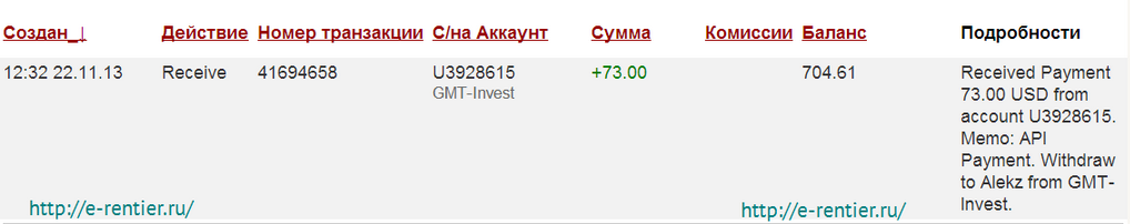 Выплата с GMT invest